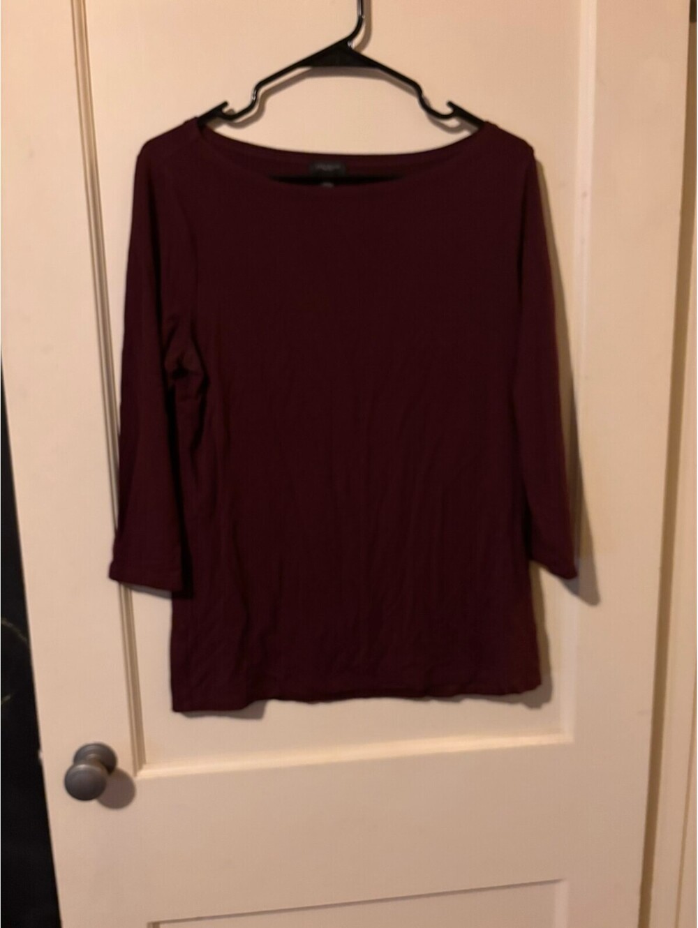 Ann Taylor Burgundy 3/4 sleeve top Medium